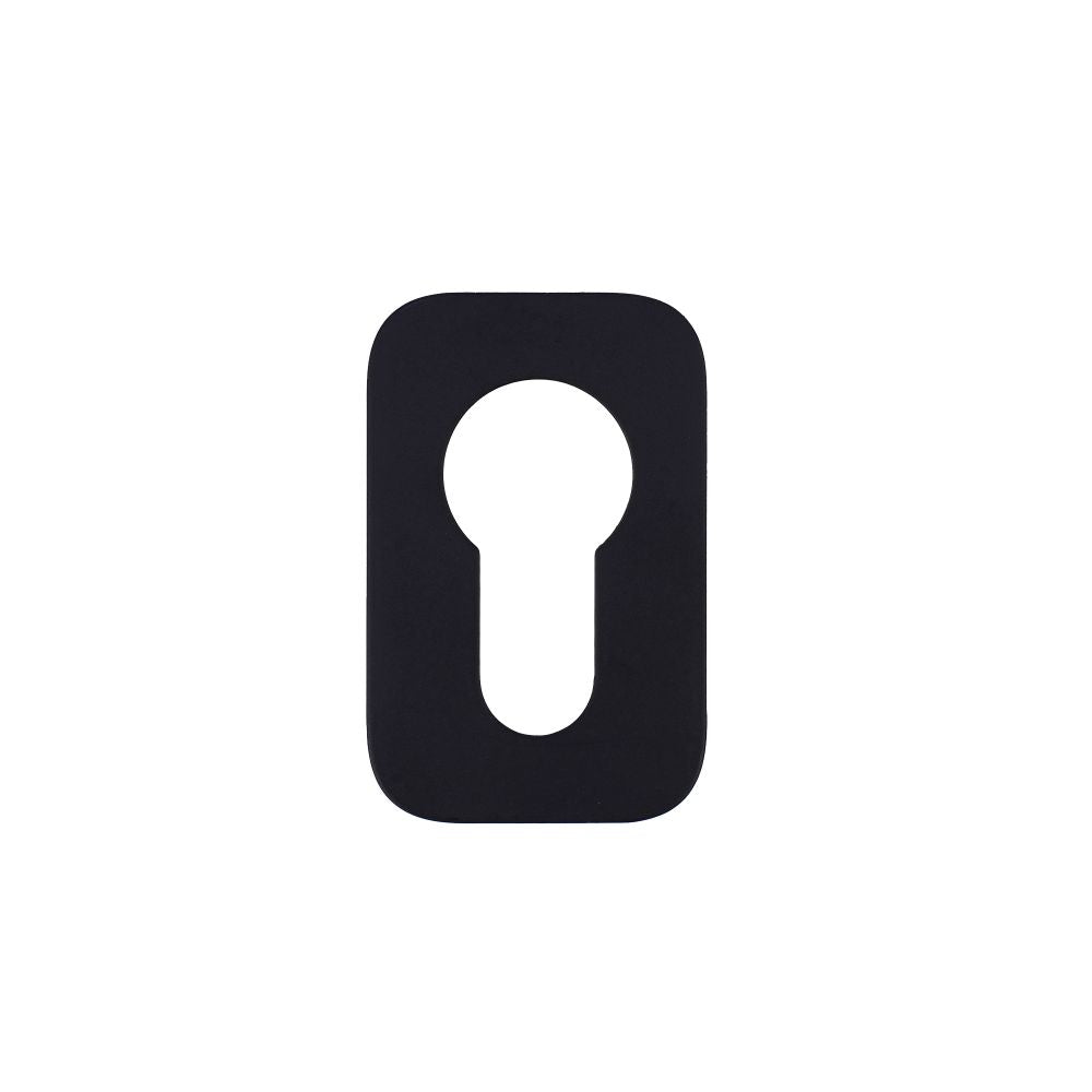 High quality image of the Rosso Tecnica - Euro Profile Escutcheons (Pair) - Rosso Mini Squircle - 50 x 32 x 3 - Powder Coat Black | Sku. RT001-MINISQ-PCB | available to order from Trade Door Handles.