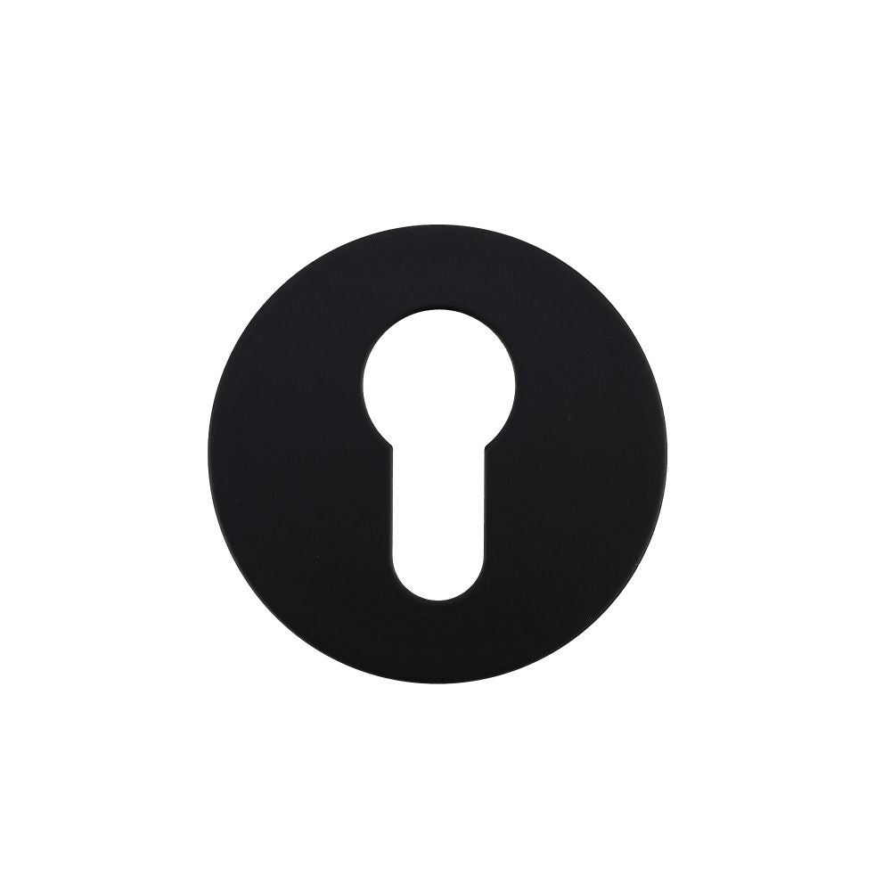 High quality image of the Rosso Tecnica - Euro Profile Escutcheon (Pair) - Rosso Slim - 4mm - Powder Coat Black | Sku. RT001-SLIM-PCB | available to order from Trade Door Handles.