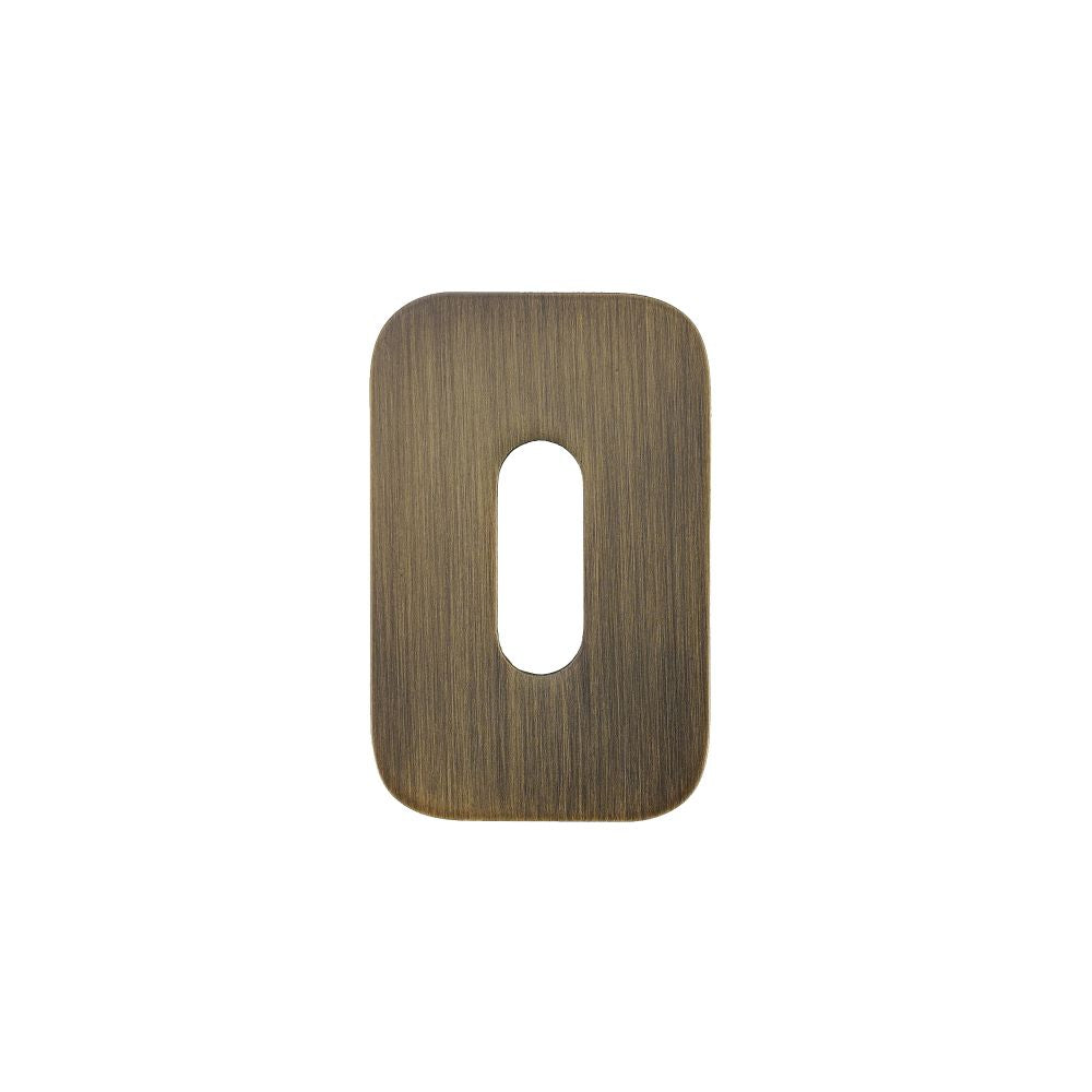 High quality image of the Rosso Tecnica - Standard Profile Escutcheons (Pair) - Rosso Mini Squircle - 50 x 32 x 3 - Antique Brass | Sku. RT002-MINISQ-AB | available to order from Trade Door Handles.