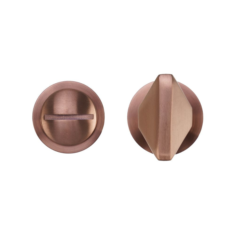 High quality image of the Rosso Tecnica - Turn and Release - Rosso Mini - PVD Satin Bronze | Sku. RT004-MINI-PVDBZ | available to order from Trade Door Handles.