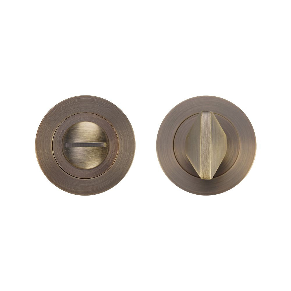 High quality image of the Rosso Tecnica - Turn and Release - Rosso Slim - Antique Brass Steel | Sku. RT004-SLIM-AB | available to order from Trade Door Handles.