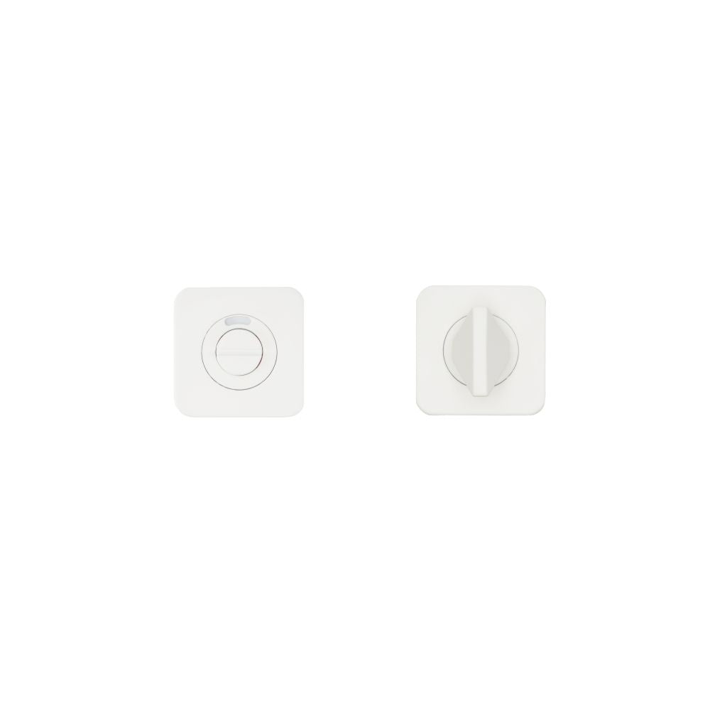 High quality image of the Rosso Tecnica - Turn & Indicator Release - Square Rose - Powder Coated White | Sku. rt004i-s-pcw | available to order from Trade Door Handles.