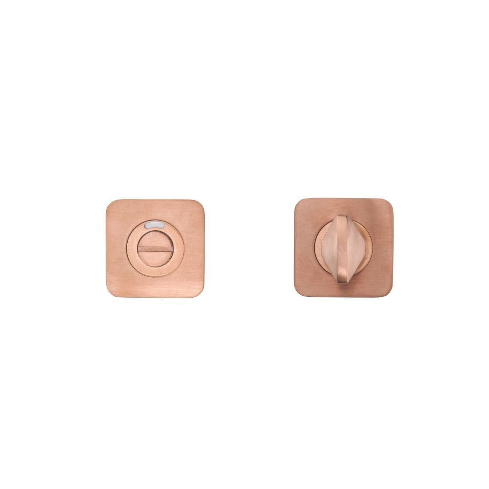 High quality image of the Rosso Tecnica - Turn & Indicator Release - Square Rose - PVD Satin Bronze | Sku. rt004i-s-pvdbz | available to order from Trade Door Handles.