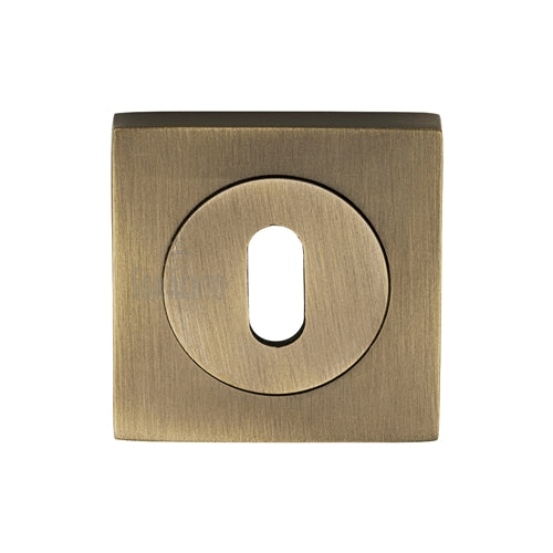 Sorrento Keyhole Square Escutcheon Antique on Zinc Finish