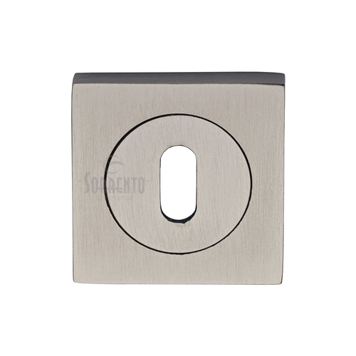 Sorrento Keyhole Square Escutcheon Satin Nickel on Zinc Finish