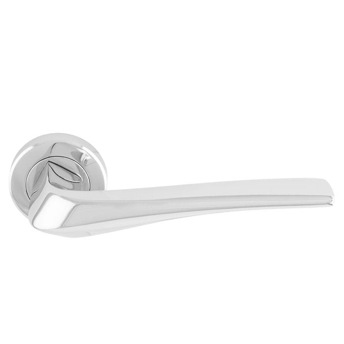 High quality image of Serozzetta - Pronta Lever on Rose - Polished Chrome | Sku. szr120cp | Trade Door Handles.