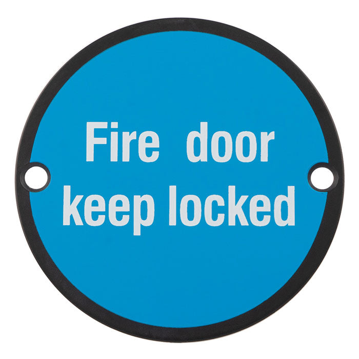 High quality image of Carlisle Brass - Signage Fire Door - Keep Locked - Matt Black | Sku. sex1015mb | Trade Door Handles.
