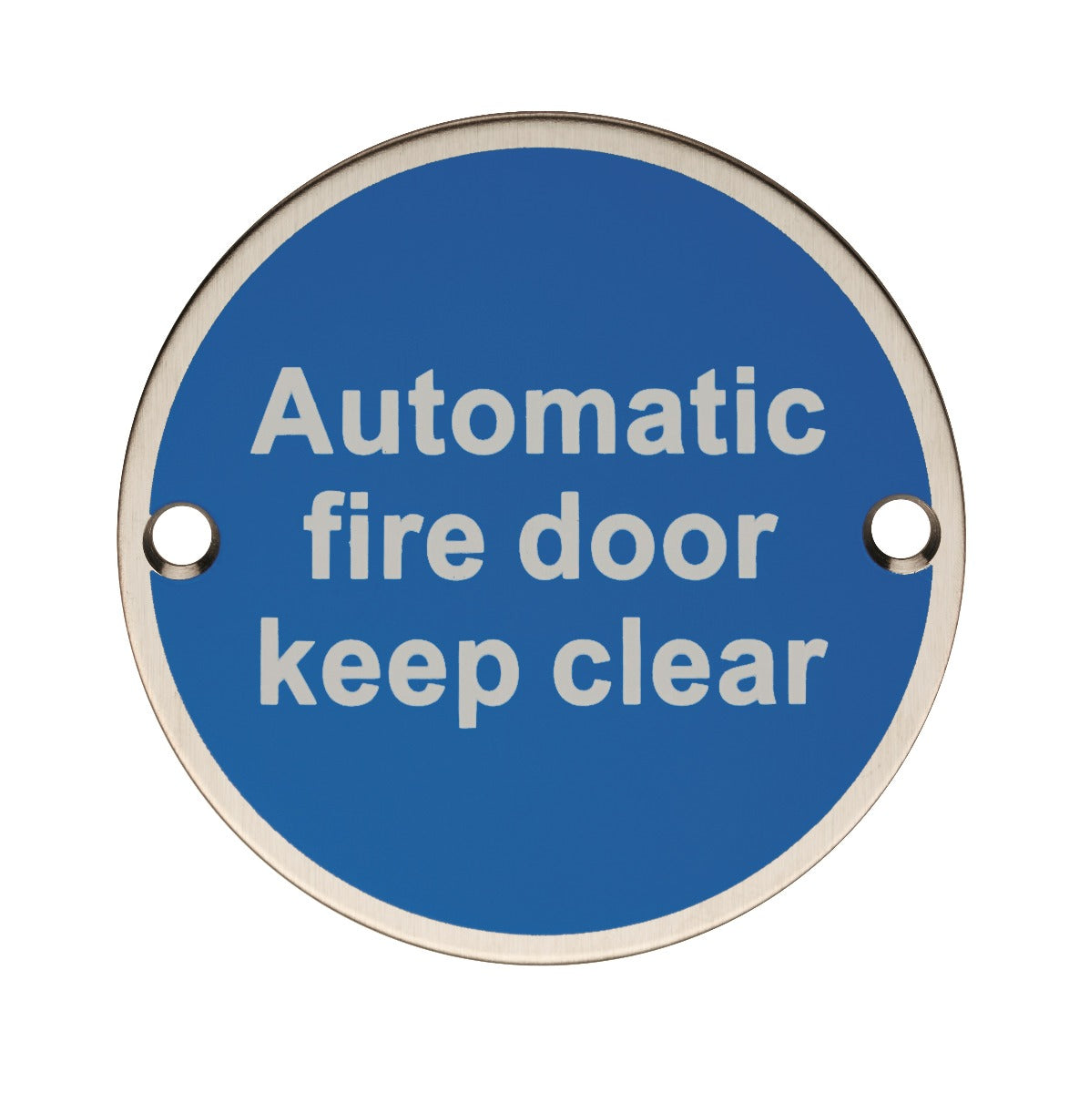High quality image of Eurospec - Automatic Fire Door - Keep Clear - Satin Stainless Steel | Sku. sex1022sss | Trade Door Handles.