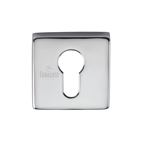 Sorrento Door Furniture Polished Chrome / Euro Profile Escutcheons Sorrento - Concealed Square Euro Escutcheon Polished Chrome Finish