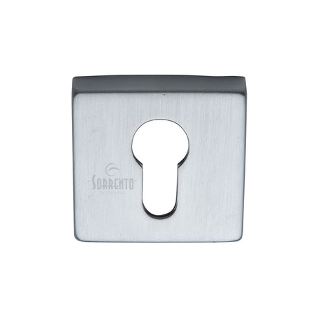 Sorrento Door Furniture Satin Chrome / Euro Profile Escutcheons Sorrento - Concealed Square Euro Escutcheon Satin Chrome Finish