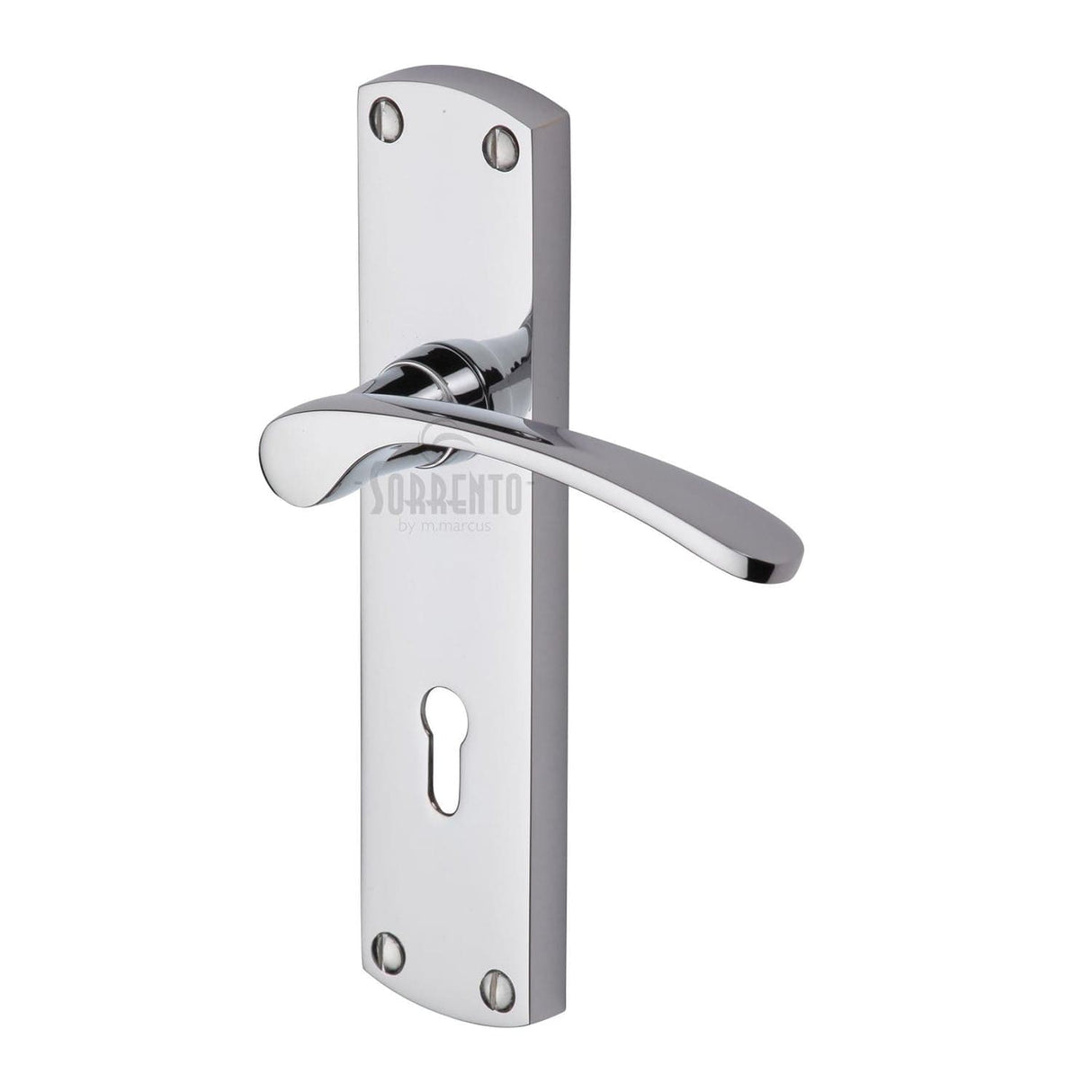 Sorrento Door Furniture Polished Chrome / Std. Lock Handles Sorrento - Door Handle Lever Lock Luca Design Polished Chrome Finish