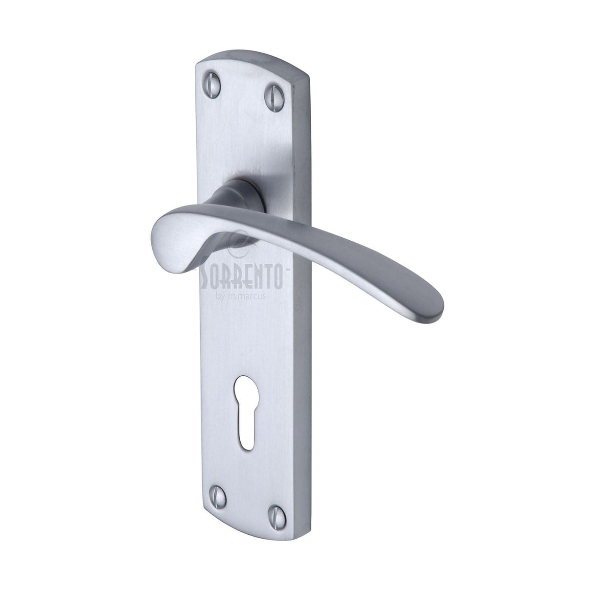 Sorrento Door Furniture Satin Chrome / Std. Lock Handles Sorrento - Door Handle Lever Lock Luca Design Satin Chrome Finish