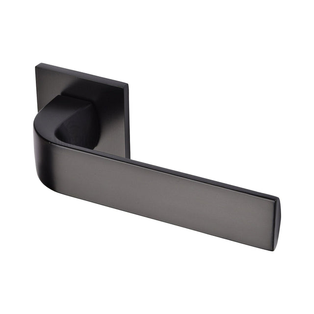 Sorrento Door Furniture Matt Black / Square Rose Sorrento - Lisbon Lever Set Square Rose Matt Black