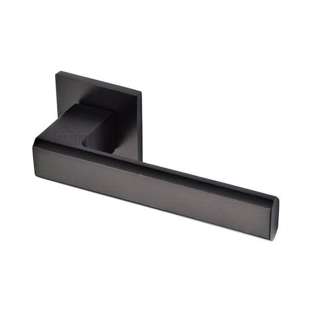 Sorrento Door Furniture Matt Black / Square Rose Sorrento - Madrid Lever Set Square Rose Matt Black
