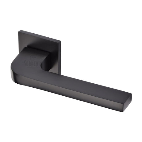 Sorrento Door Furniture Matt Black / Square Rose Sorrento - Porto Lever Set Square Rose Matt Black