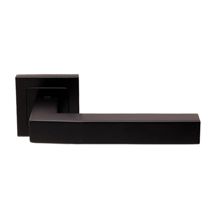 High quality image of Eurospec - Alvar Designer Lever on Sprung Square Rose - Matt Black | Sku. ssl1401mb | Trade Door Handles.