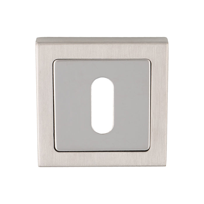 High quality image of Eurospec - Square Escutcheons - Bright/Satin Stainless Steel | Sku. ssp1405sss-duo | Trade Door Handles.