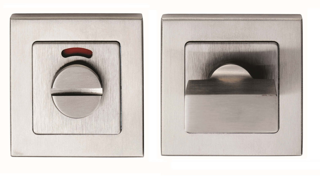 High quality image of Eurospec - Square Thumbturn and Release with Indicator - Satin Stainless Steel | Sku. sst1415-isss | Trade Door Handles.