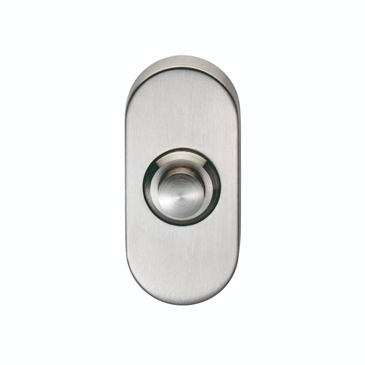 High quality image of Eurospec - Oval Bell Push - Satin Stainless Steel | Sku.SWE1030SSS | Trade Door Handles.