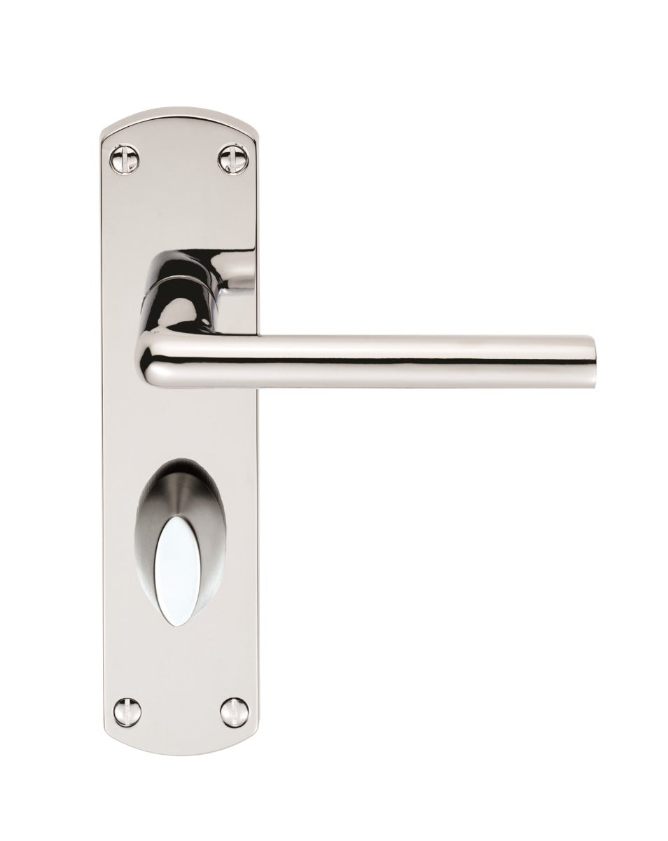 High quality image of Serozzetta - Uno Lever on WC Backplate - Polished Chrome | Sku. szc013cp | Trade Door Handles.