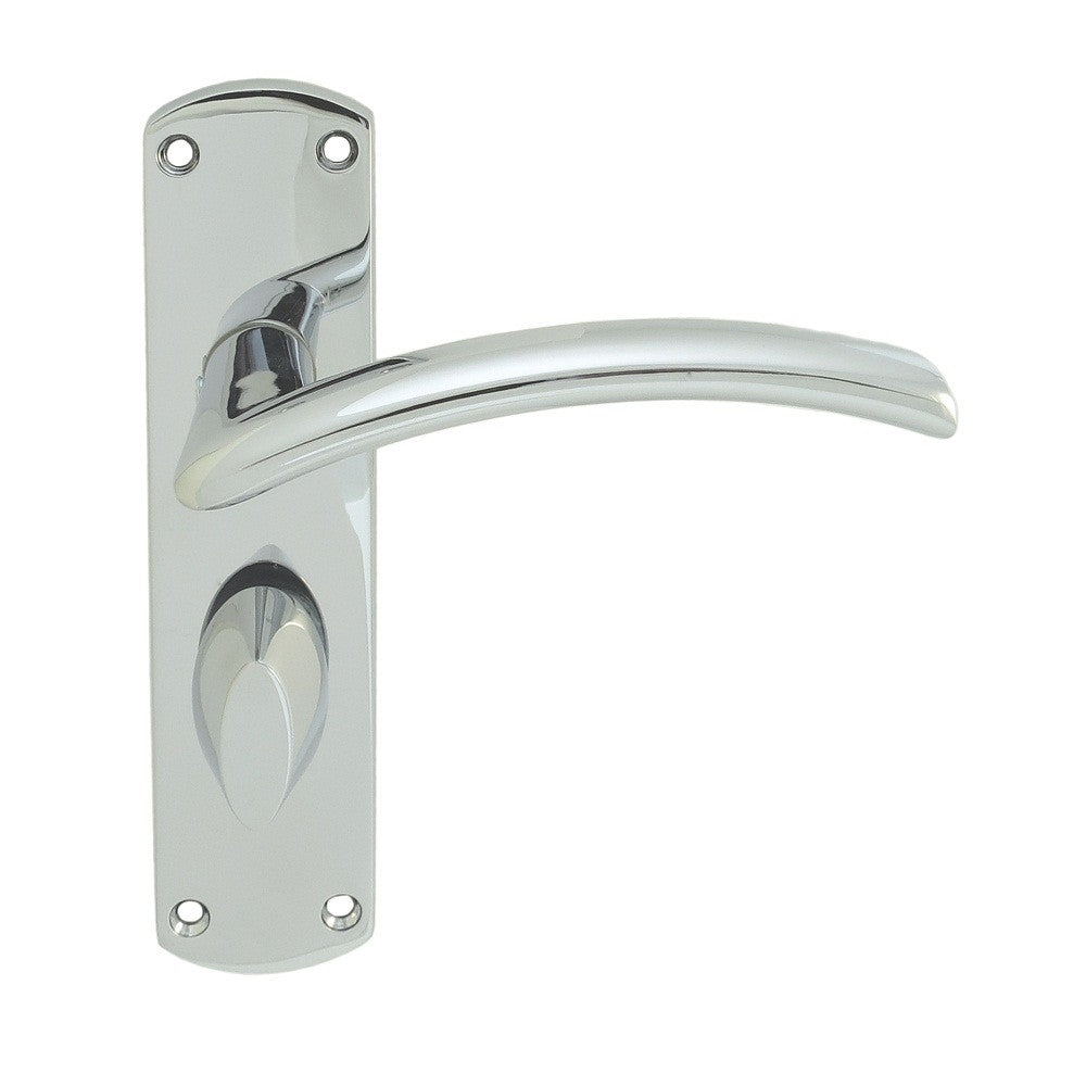 High quality image of Serozzetta - Tres Lever on WC Backplate - Polished Chrome | Sku. szc033cp | Trade Door Handles.