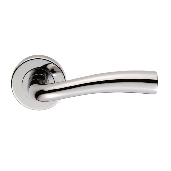 High quality image of Serozzetta - Cinco Lever on Round Rose - Polished Chrome | Sku. szc050cp | Trade Door Handles.