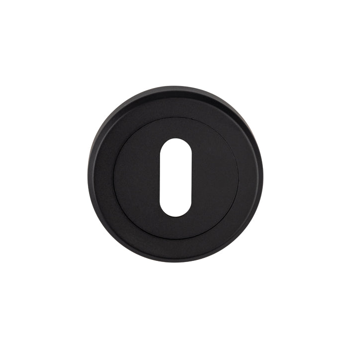 High quality image of Serozzetta - Standard Profile Escutcheon - Matt Black | Sku. szm003mb | Trade Door Handles.