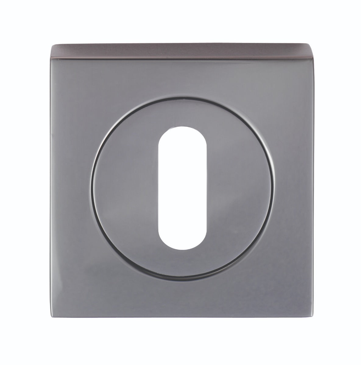 High quality image of Serozzetta - Square Standard Lock Profile Escutcheon - Black Nickel | Sku. szm003sqbn | Trade Door Handles.
