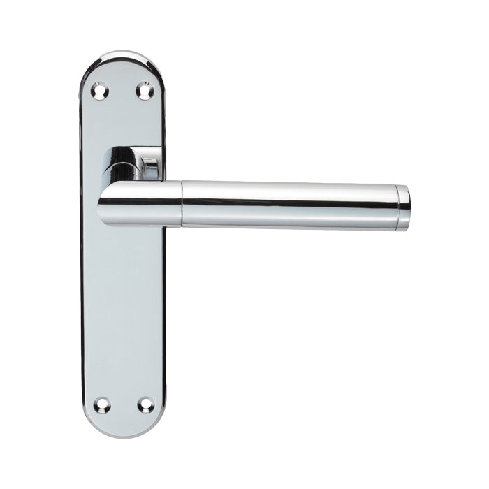 High quality image of Serozzetta - Scope Lever on Latch Backplate - Polished Chrome | Sku. szm045cp | Trade Door Handles.