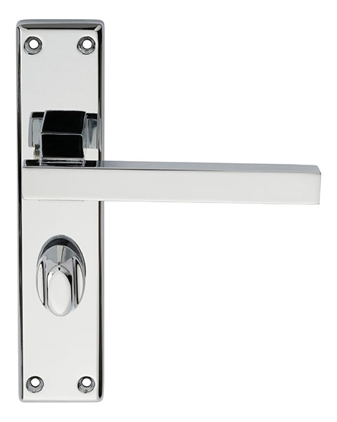 High quality image of Serozzetta - Stratus Lever on WC Backplate - Polished Chrome | Sku. szm243cp | Trade Door Handles.