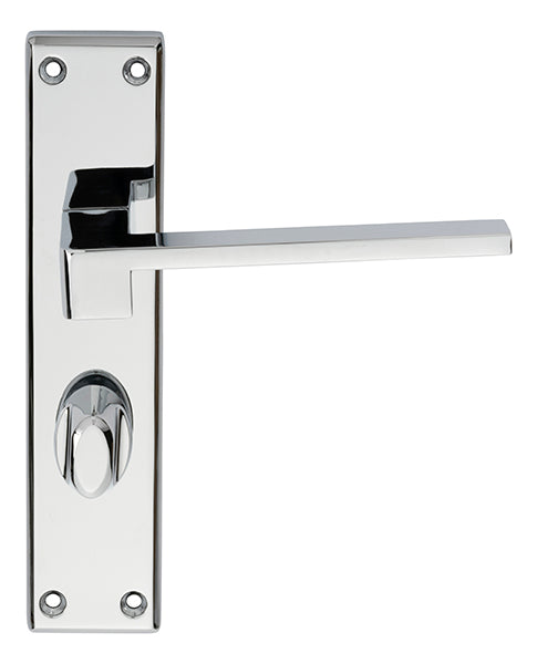 High quality image of Serozzetta - Equi Lever on WC Backplate - Polished Chrome | Sku. szm373cp | Trade Door Handles.