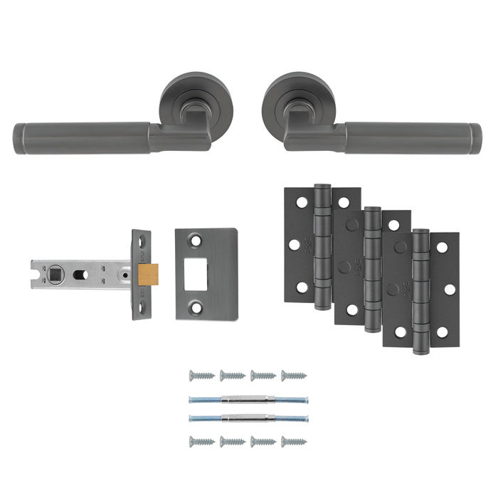 High quality image of Carlisle Brass - BELAS LATCH PACK - ULTIMATE DOOR PACK - Anthracite | Sku. udp006ant-intb | Trade Door Handles.