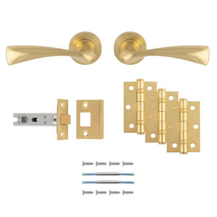 High quality image of Carlisle Brass - Sintra Latch Pack - Ultimate Door Pack-Satin Brass | Sku.UDP007SB/INTB | Trade Door Handles.