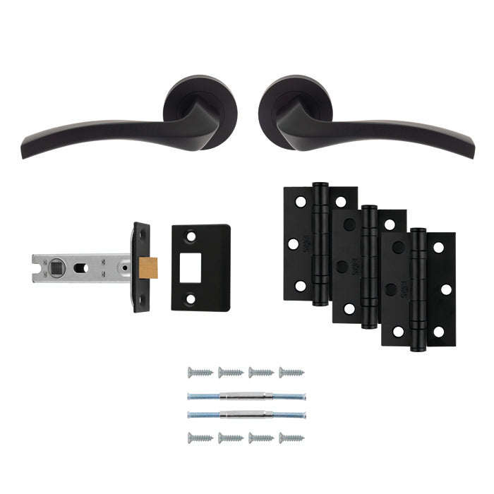 High quality image of Carlisle Brass - Sines Latch Pack - Ultimate Door Pack - Matt Black | Sku. udp008mb-intb | Trade Door Handles.