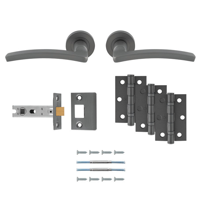 High quality image of Carlisle Brass - TAVIRA LATCH PACK - ULTIMATE DOOR PACK - Anthracite | Sku. udp009ant-intb | Trade Door Handles.