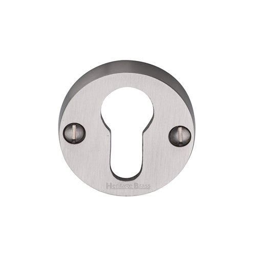 Heritage Brass Euro Profile Cylinder Escutcheon Satin Nickel Finish