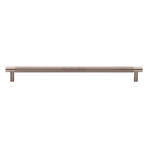 Heritage Brass Cabinet Pull Partial Knurl Design 254mm CTC Satin Nickel Finish