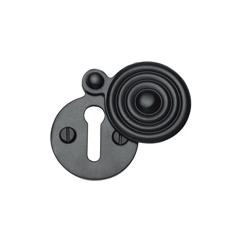 Heritage Brass - Standard Covered Key Escutcheon Reeded - V972 - Matt Black