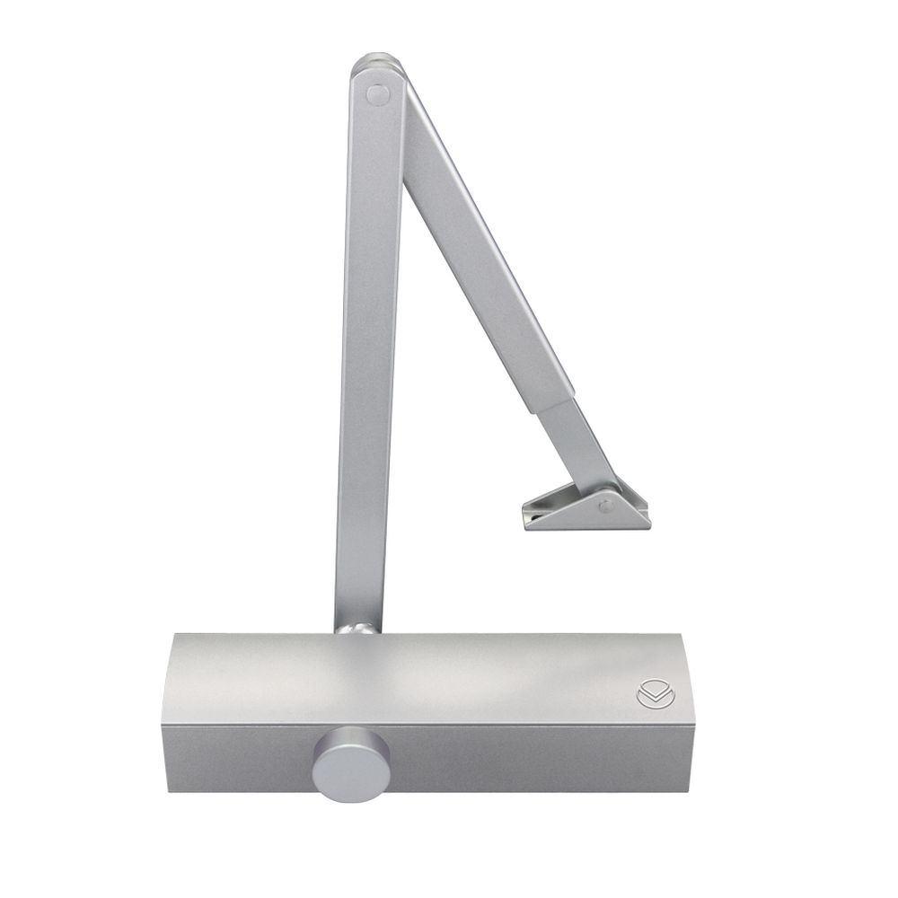 High quality image of the Vier - Size 2-5 Door Closer c/w Back Check & Delayed Action - Silver Flat Arm and Body (P.A Bracket Inc) - No Cover | Sku. vdc0025nc | available to order from Trade Door Handles.