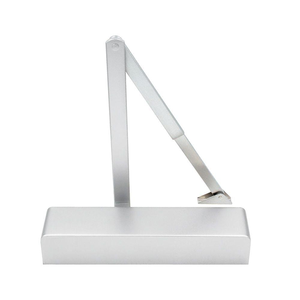 High quality image of the Vier - Adjustable Size 3 to 6 Door Closer Silver Finish with Full Cover | Sku. vdc0036a2-se | available to order from Trade Door Handles.