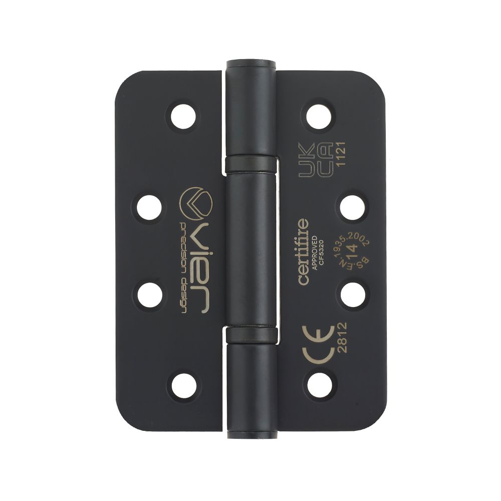 High quality image of the Vier - Grade 14 Low Maintenance Hinge Radius - 102 x 76 x 3.4mm - Powder Coated Black | Sku. vhp-243r-pcb | available to order from Trade Door Handles.