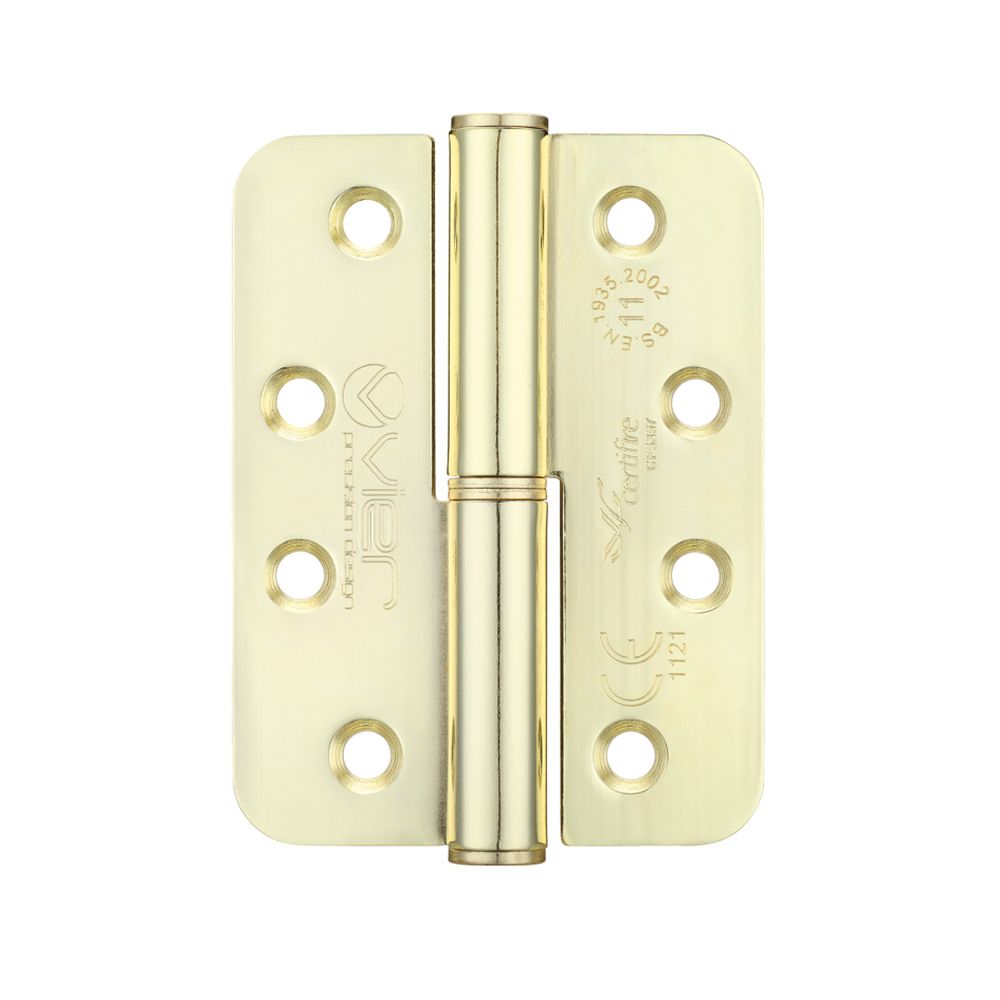 High quality image of the Vier - Grade 11 Lift Off Hinge Steel - Radius - Brass - 102 x 76 x 3mm - Right Hand - Electro Brass | Sku. vslhr43reb | available to order from Trade Door Handles.