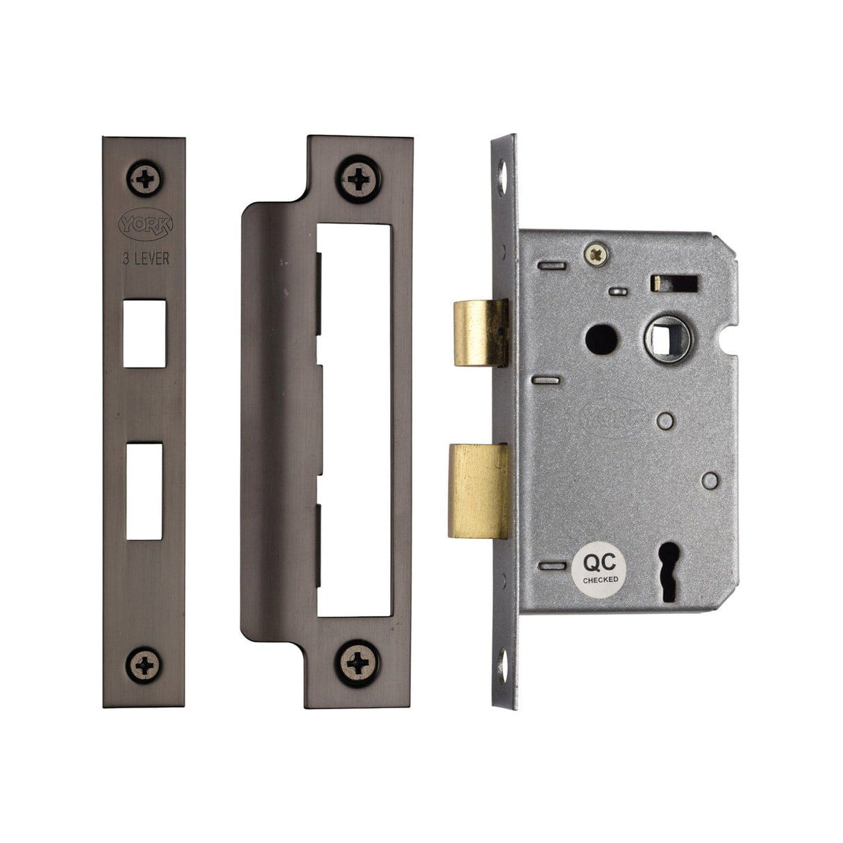 York Security Locks & Latches Matt Bronze / 3 Lever Sashlocks / 2.5" / 65mm York - 3 Lever Sash Lock 2 1/2" MB