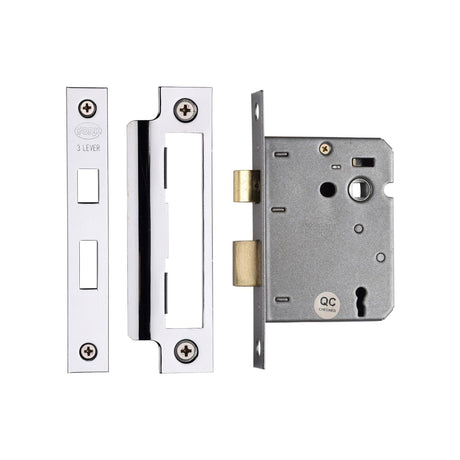 York Security Locks & Latches Polished Chrome / Polished Nickel / 3 Lever Sashlocks / 3" / 76mm York - 3 Lever Sash Lock 3" PC&PN