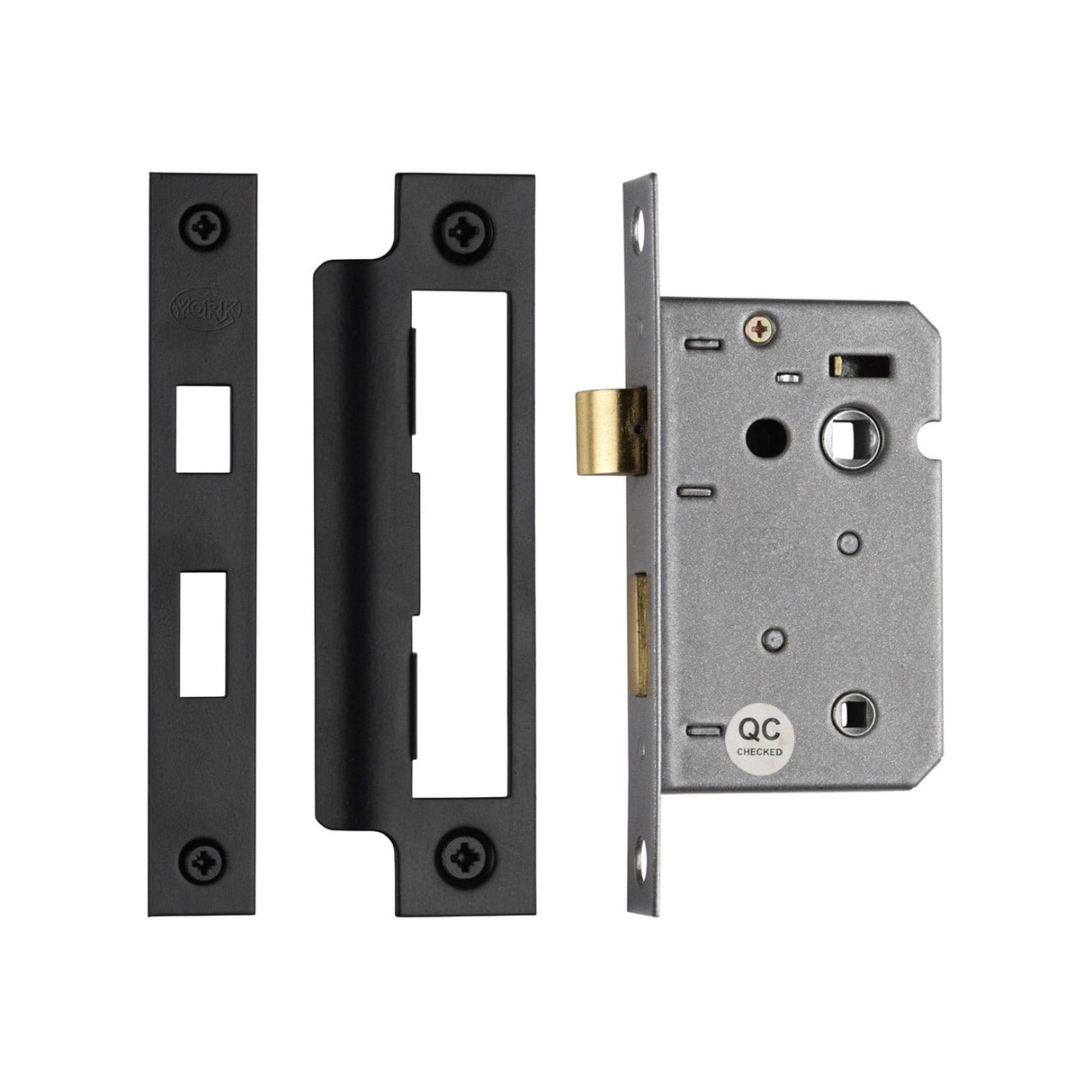York Security Locks & Latches Matt Black / Bathroom Lock / 2.5" / 65mm York - Bathroom Lock 2 1/2" BLK