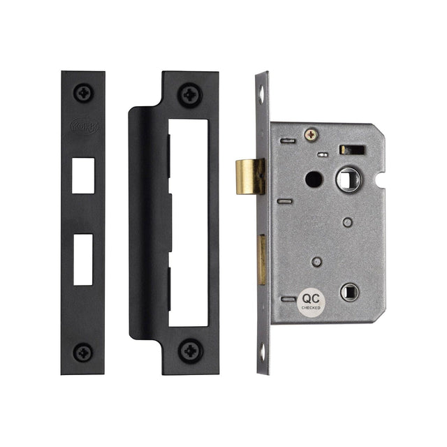 York Security Locks & Latches Matt Black / Bathroom Lock / 2.5" / 65mm York - Bathroom Lock 2 1/2" BLK