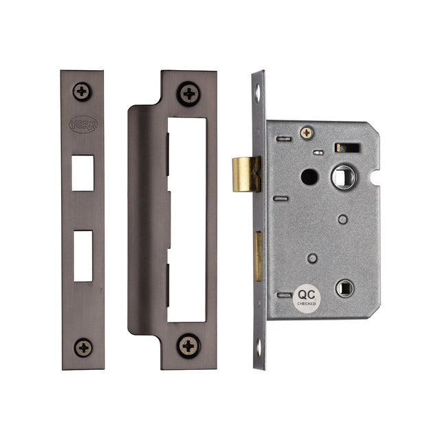 York Security Locks & Latches Matt Bronze / Bathroom Lock / 2.5" / 65mm York - Bathroom Lock 2 1/2" MB
