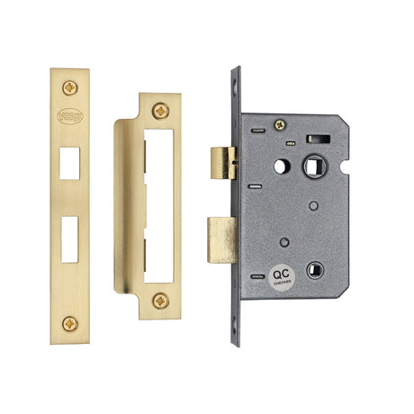 York Security Locks & Latches Satin Brass / Bathroom Lock / 2.5" / 65mm York - Bathroom Lock 2 1/2" SB