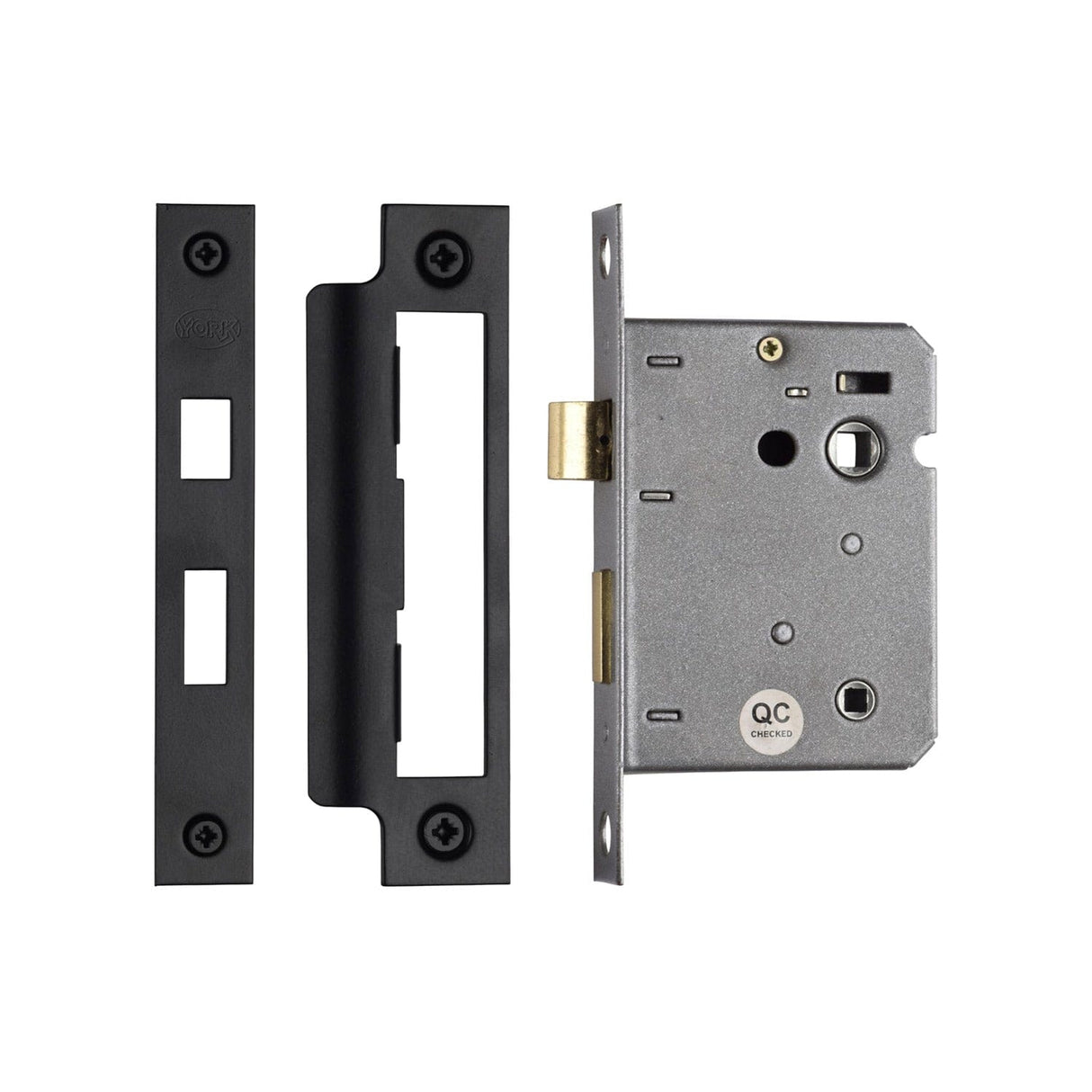 York Security Locks & Latches Matt Black / Bathroom Lock / 3" / 76mm York - Bathroom Lock 3 Matt Black finish