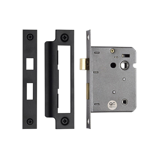 York Security Locks & Latches Matt Black / Bathroom Lock / 3" / 76mm York - Bathroom Lock 3 Matt Black finish